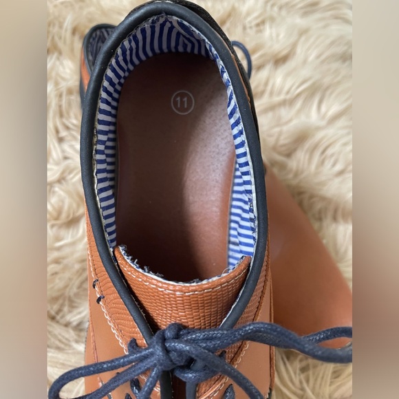 Men’s Brown & Black Two Tone Lace-up Oxford Shoes - Picture 6 of 8